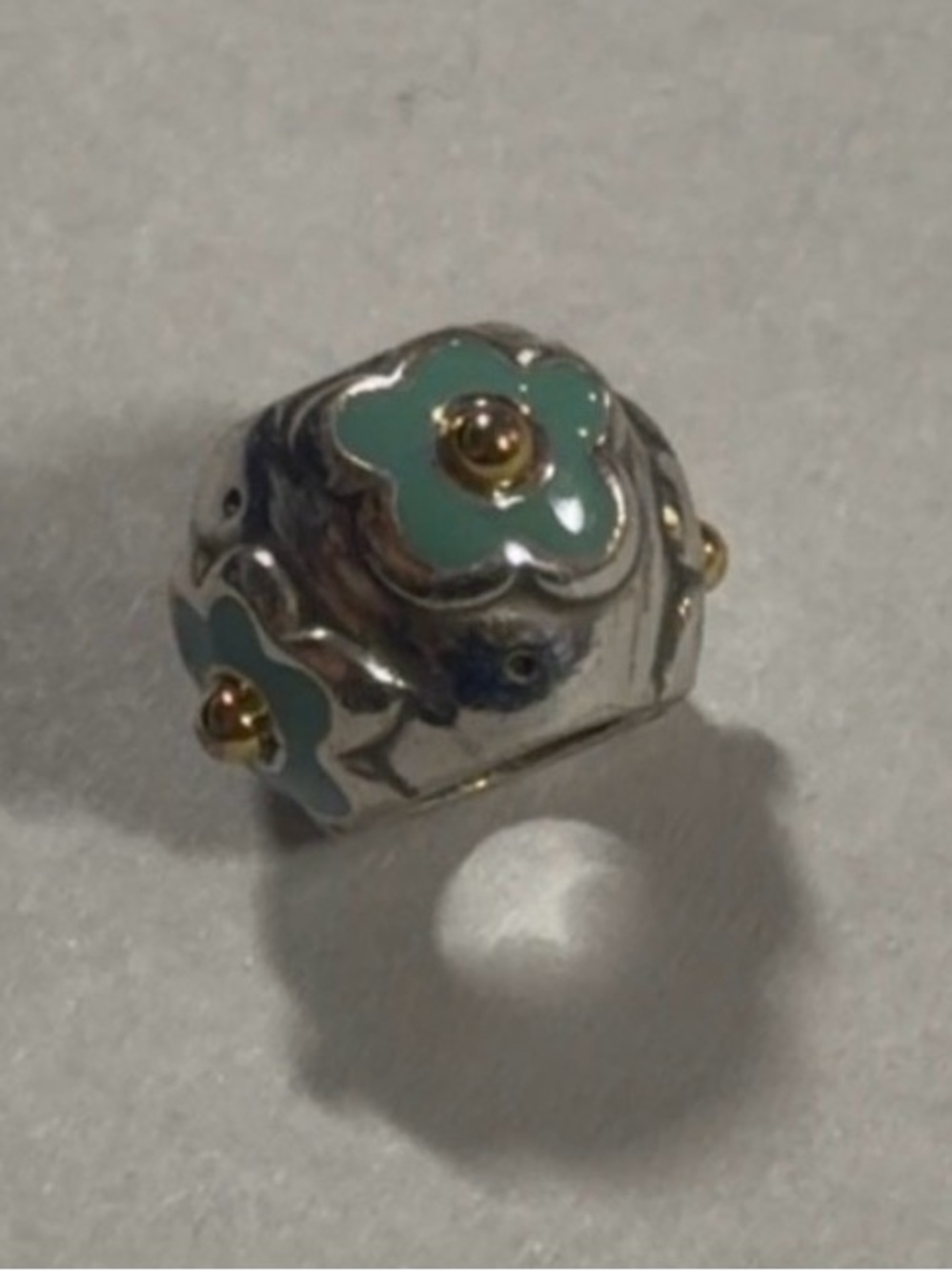 🌸 Brighton Flower Enamel Silver Charm Bracelet Bead/Spacer!
